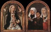 Master of the Saint Ursula Legend Diptych with the Virgin and Child and Three Donors oil painting on canvas